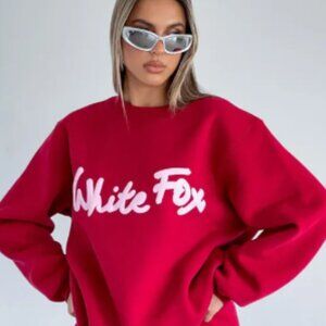 White Fox Boutique Red Crewneck Sweatshirt Size XS/S